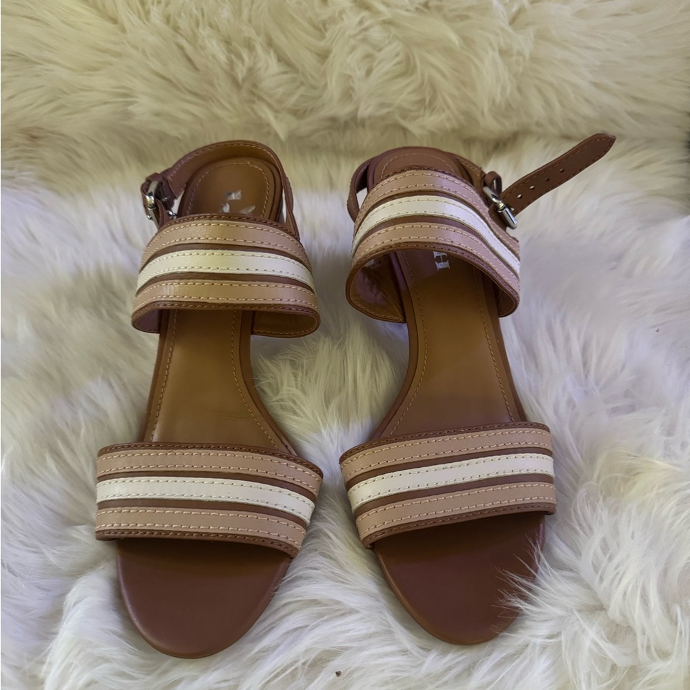 Coach brown and white sandals